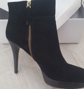 Black suede ankle boots